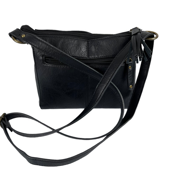 B.O.C. Black leather Crossbody Handbag - Picture 6 of 12